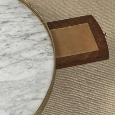Antique French Louis XVI Mahogany Marble Top Bouillotte Table