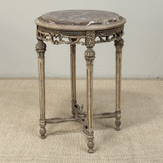 Antique French Louis XVI Stripped Marble Top Occasional Table