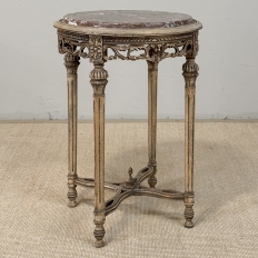 Antique French Louis XVI Stripped Marble Top Occasional Table