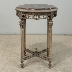 Antique French Louis XVI Stripped Marble Top Occasional Table