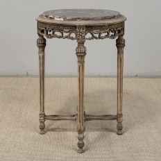 Antique French Louis XVI Stripped Marble Top Occasional Table