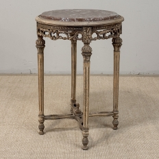 Antique French Louis XVI Stripped Marble Top Occasional Table