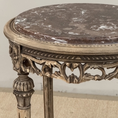 Antique French Louis XVI Stripped Marble Top Occasional Table