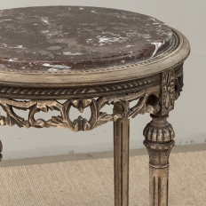 Antique French Louis XVI Stripped Marble Top Occasional Table