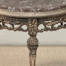 Antique French Louis XVI Stripped Marble Top Occasional Table