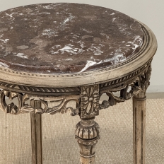 Antique French Louis XVI Stripped Marble Top Occasional Table