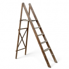19th Century Rustic French Pine Orchard Step Ladder