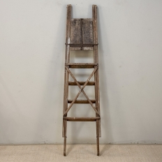 19th Century Rustic French Pine Orchard Step Ladder