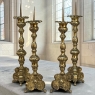Late 17th Century French Renaissance Brass Altar Candlesticks