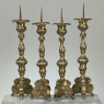 Late 17th Century French Renaissance Brass Altar Candlesticks