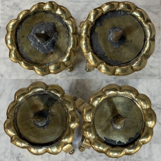 Late 17th Century French Renaissance Brass Altar Candlesticks