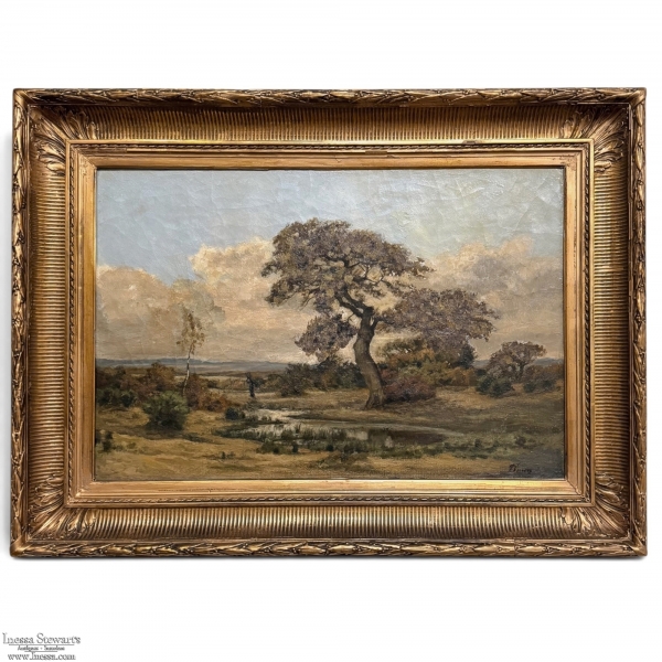 19th Century Oil Painting on Canvas in Original Gilt Frame by Th&eacute;odore Baron (1840&ndash;1899)