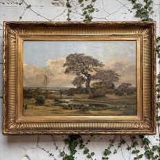 19th Century Oil Painting on Canvas in Original Gilt Frame by Théodore Baron (1840–1899)