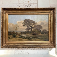 19th Century Oil Painting on Canvas in Original Gilt Frame by Théodore Baron (1840–1899)