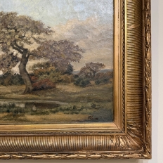 19th Century Oil Painting on Canvas in Original Gilt Frame by Théodore Baron (1840–1899)