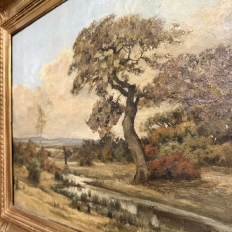 19th Century Oil Painting on Canvas in Original Gilt Frame by Théodore Baron (1840–1899)
