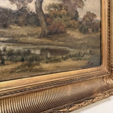 19th Century Oil Painting on Canvas in Original Gilt Frame by Théodore Baron (1840–1899)