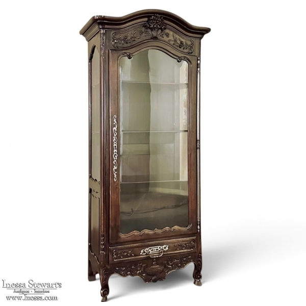 19th Century Country French Walnut Vitrine