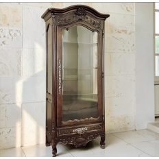 19th Century Country French Walnut Vitrine