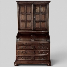 19th Century English Bookcase ~ Cylinder Secretary