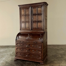 19th Century English Bookcase ~ Cylinder Secretary