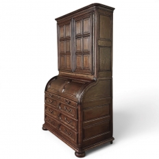 19th Century English Bookcase ~ Cylinder Secretary