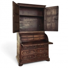 19th Century English Bookcase ~ Cylinder Secretary