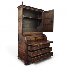 19th Century English Bookcase ~ Cylinder Secretary