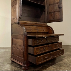 19th Century English Bookcase ~ Cylinder Secretary
