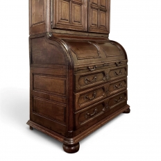19th Century English Bookcase ~ Cylinder Secretary