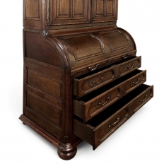 19th Century English Bookcase ~ Cylinder Secretary