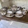 19th Century French Faience Hand-Painted Soup Tureen with Platter