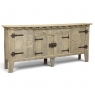 Dutch Neo-Gothic Stripped Oak Buffet with Hand-Forged Ironwork