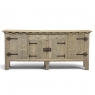 Dutch Neo-Gothic Stripped Oak Buffet with Hand-Forged Ironwork