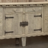 Dutch Neo-Gothic Stripped Oak Buffet with Hand-Forged Ironwork