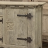 Dutch Neo-Gothic Stripped Oak Buffet with Hand-Forged Ironwork