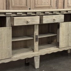 Dutch Neo-Gothic Stripped Oak Buffet with Hand-Forged Ironwork