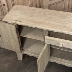 Dutch Neo-Gothic Stripped Oak Buffet with Hand-Forged Ironwork