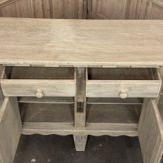 Dutch Neo-Gothic Stripped Oak Buffet with Hand-Forged Ironwork