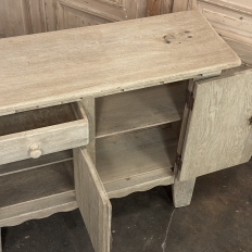 Dutch Neo-Gothic Stripped Oak Buffet with Hand-Forged Ironwork