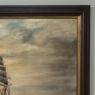 Mid-Century Framed Oil Painting of Four-Masted Ship by Alfred Gabali 'The Preussen'