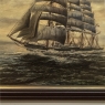 Mid-Century Framed Oil Painting of Four-Masted Ship by Alfred Gabali 'The Preussen'