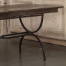 Country French Hand Forged Iron Dining Table With Antique Oak Top