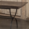 Country French Hand Forged Iron Dining Table With Antique Oak Top