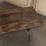 Country French Hand Forged Iron Dining Table With Antique Oak Top