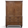 19th Century English Figured Walnut Linen Press ~ Wardrobe