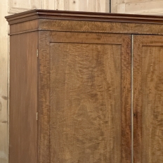 19th Century English Figured Walnut Linen Press ~ Wardrobe