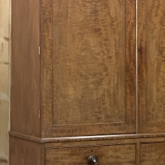 19th Century English Figured Walnut Linen Press ~ Wardrobe