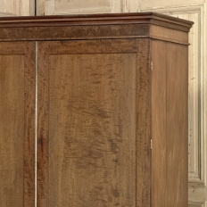 19th Century English Figured Walnut Linen Press ~ Wardrobe