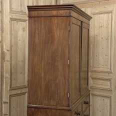 19th Century English Figured Walnut Linen Press ~ Wardrobe